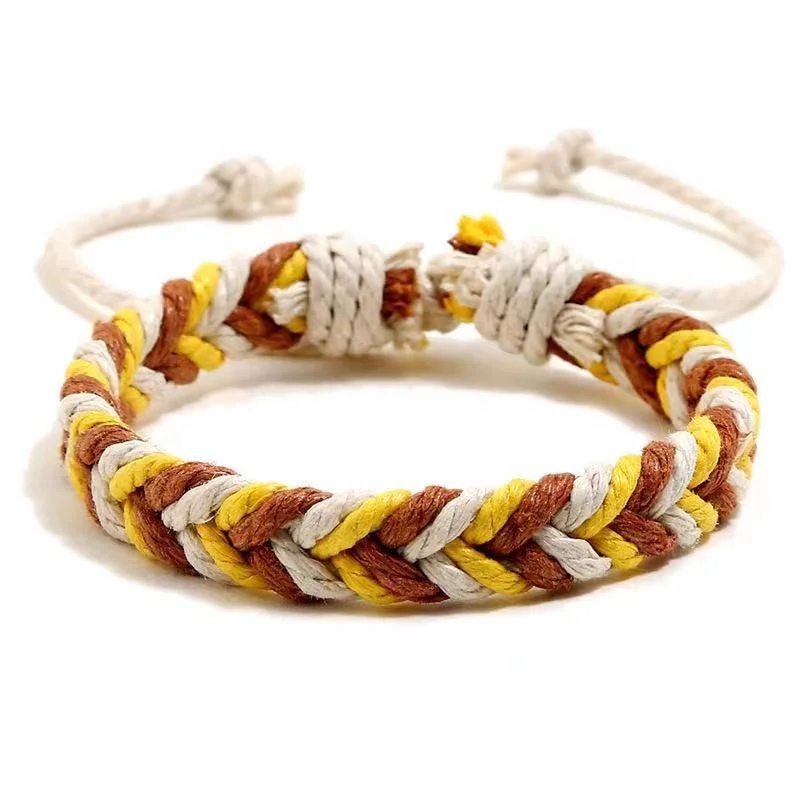 

Multi-color handmade braided men couple bracelets hemp rope bracelet cheap jewelry, 4colors
