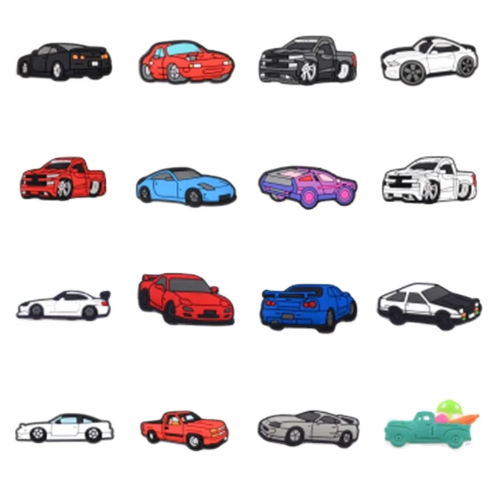 

2021 new design Cartoon car croc charms Shoes accessories shoe decorations luxury car party gifts shoes charms, Customized color