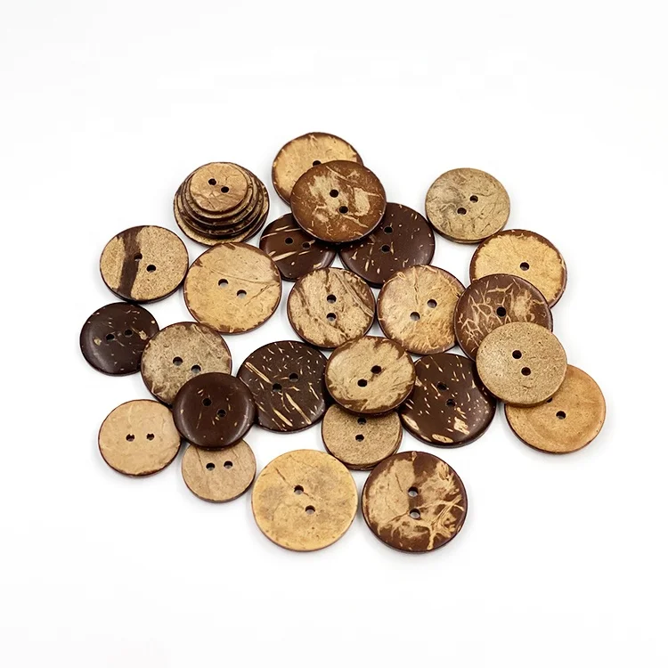 

Wholesale Eco friendly Natural Round 2/4 Holes Custom Wooden Coconut Buttons, Natural color