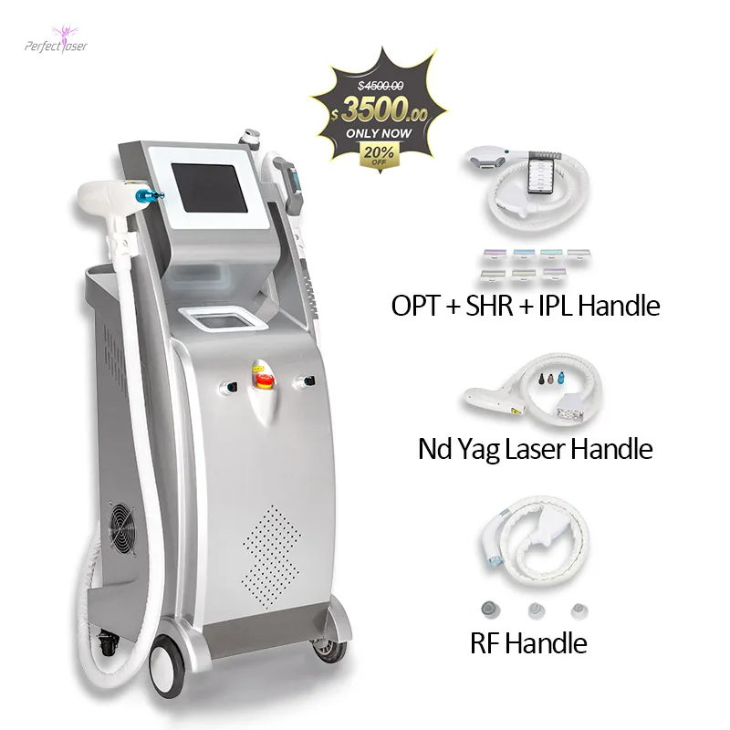 

5 In 1 Multifunction Facial Laser Resurfacing Laser Nd Yag Q Switch Tattoo Removal Laser Hair Removal Ipl Machine