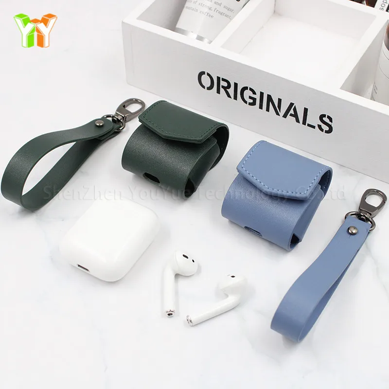 

Hot Selling Leather Earphone Holder Case Shockproof Protective Case For AirPods, Orange/brown/pink/blue/gold/green/red/customized