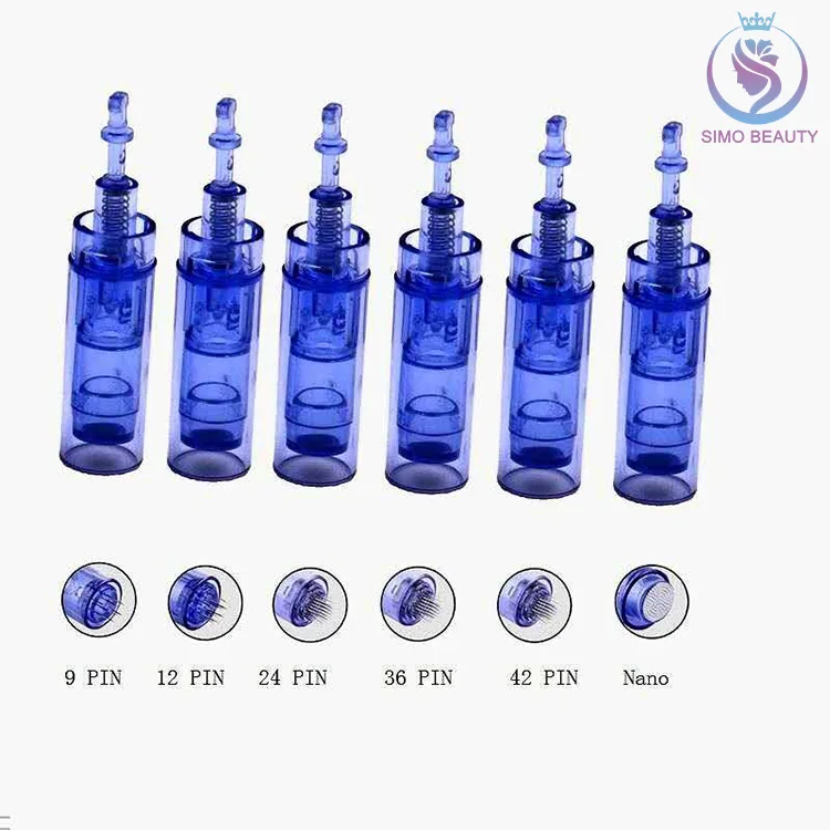 

Rechargeable accessories dr. pen auto microneedle disposable needle cartridge derma pen, Transparent blue