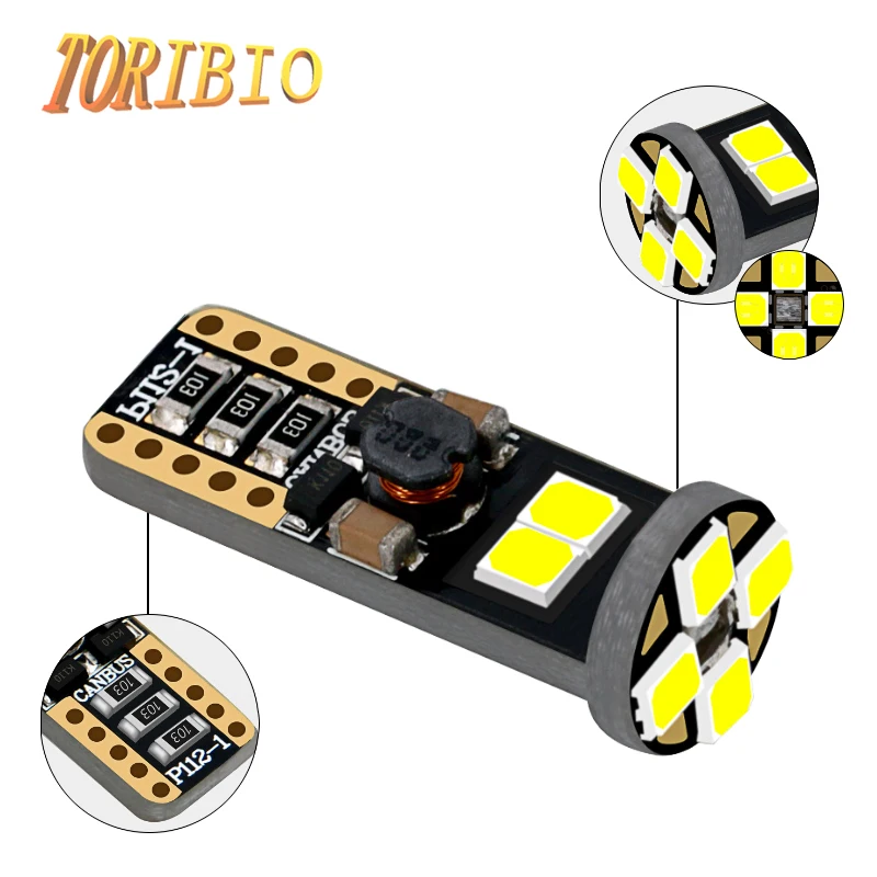 
LED T10 10SMD Car W5W 194 168 Canbus DC Decoding Dashboard 