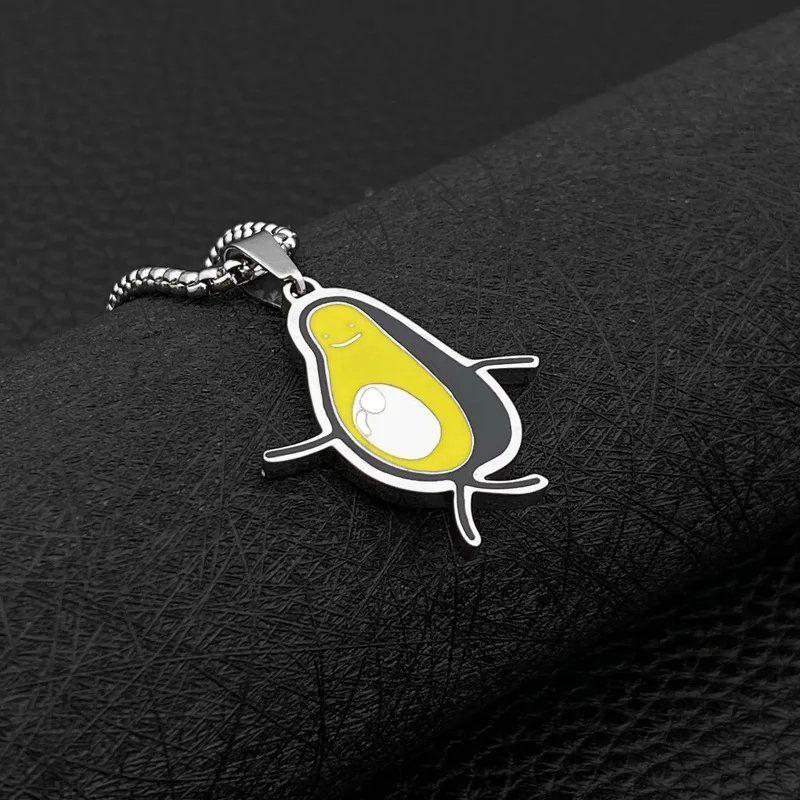 

Hot products in style avocado necklace stainless steel necklace pendant hip hop jewelry necklace couple, Green