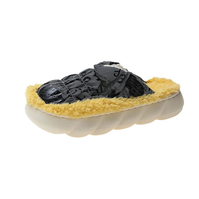 

Colorful Fur Best Selling Winter Warm Women Shoes Rainbow Leopard Thick-soled Sandals