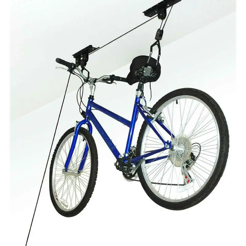 Ceiling Mount Bike Rack Garage Pulley Hanger Hook Bicycle Storage Roof Rack Bike Wall Hanger