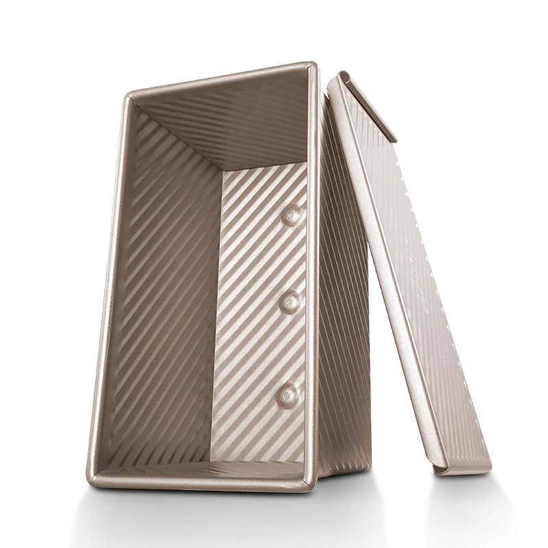 

Champagne gold non-stick rectangular corrugated loaf pan bread tin pullman bread pan