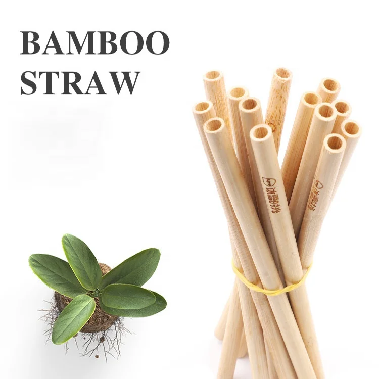 

12CM Boba Bamboo Straws Wholesale Drinking Bamboo Straw with Custom Logo