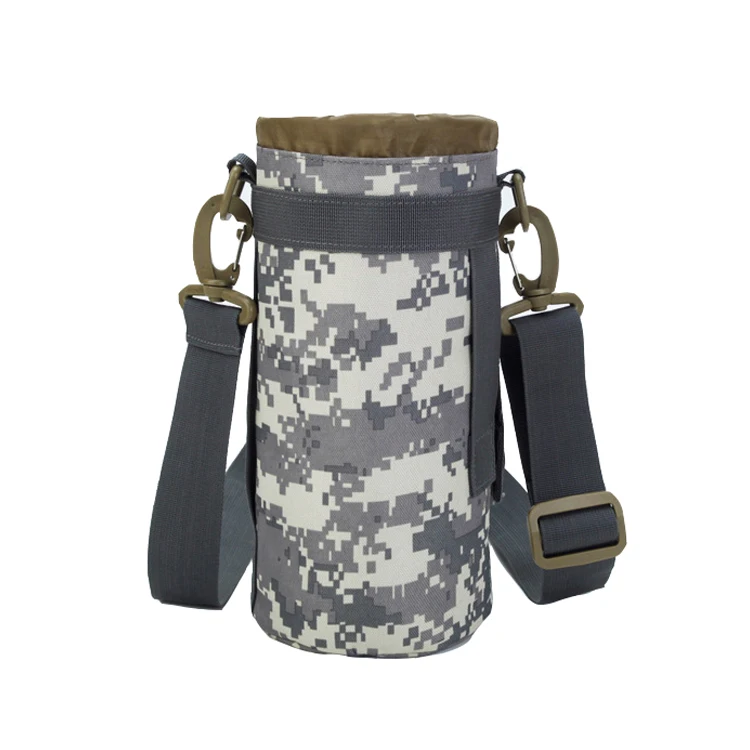 

Customized Bottle Holder Carrier Bag with Shoulder Strap Water Bottle Pouch Camouflage Full Color Water Bottle Bag