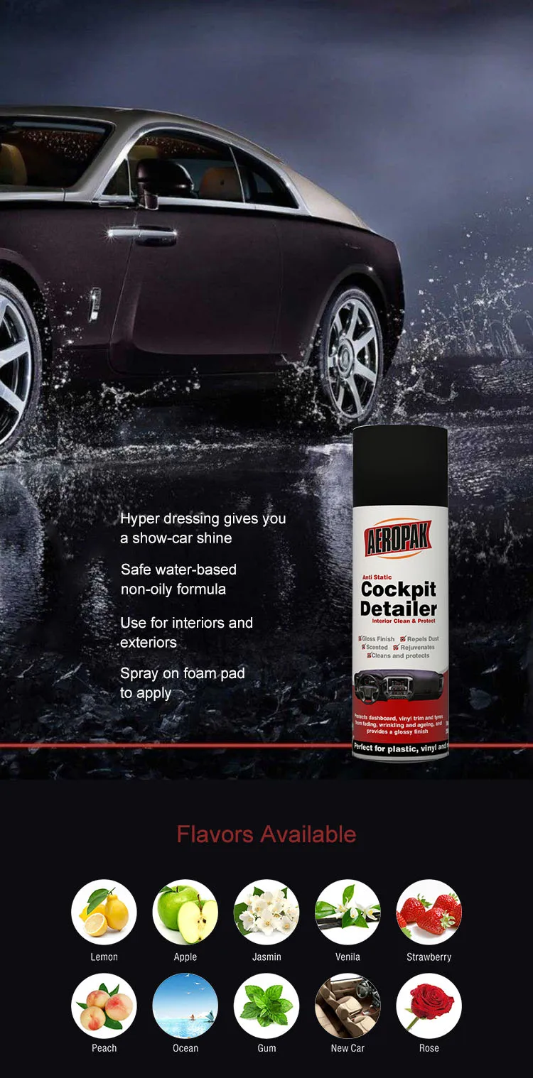 Factory direct price car dashboard polish auto silicone detail gentle care spray wax