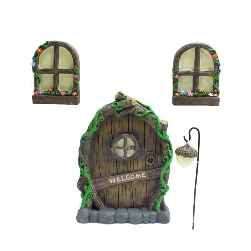 

Fairy Garden Door and Windows Set (4-Piece Set) for Trees Yard Art Ornaments