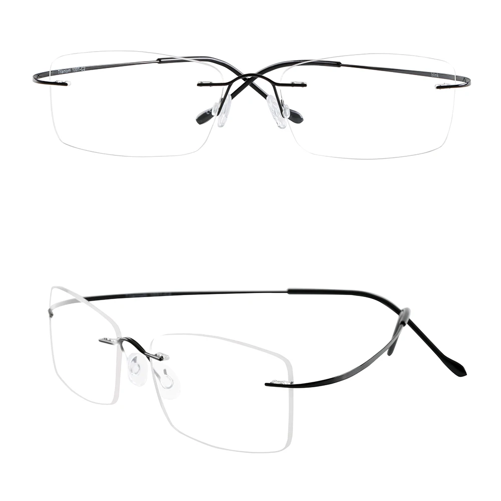 

1001 frameless rimless flexible titanium eyeglasses