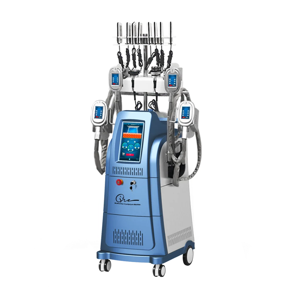 
Waesen Main Product Cryo05 cryolipolysis machine with 4 freeze vacuum cryotherapy handles + 40K cavitation + RF + lipolaser 