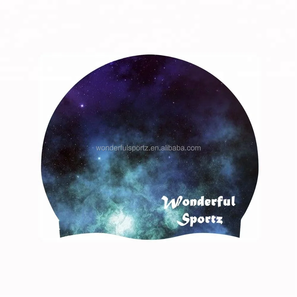 

New Style Latest Good Silicone Swim Cap with Digital printing, Customized