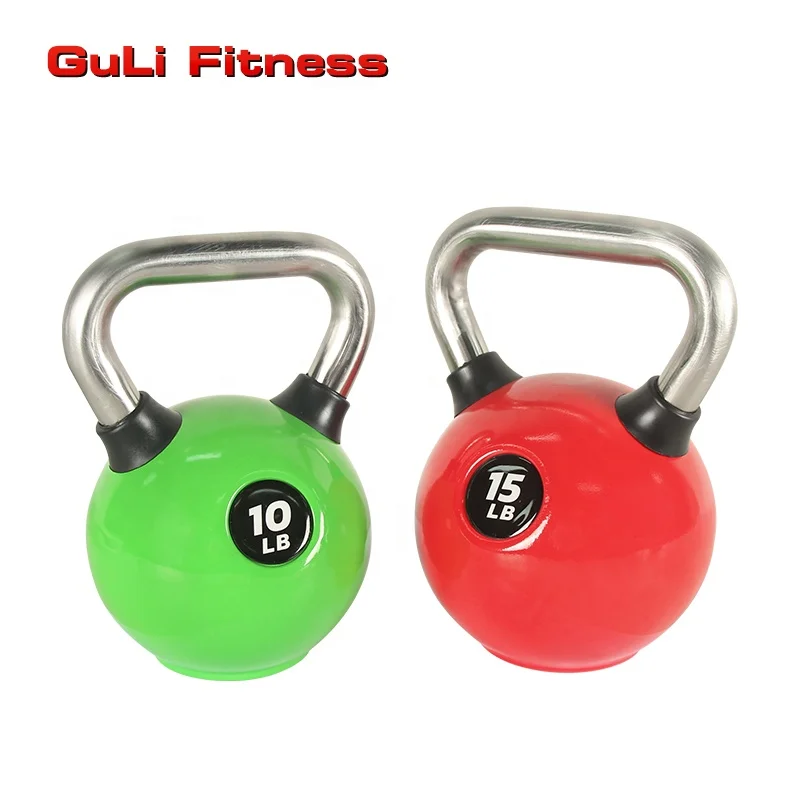 

New Design Deluxe Kettlebell 10/15/20/25LB Colorful Steel Cement Customized Logo Kettlebell OEM/ODM Painting Kettlebells, Red/green/blue/black or customized color