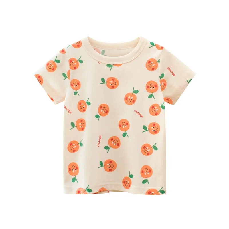 

Fashionable Plain T-shirt For Children Cartoon Print T-shirt Kids Models
