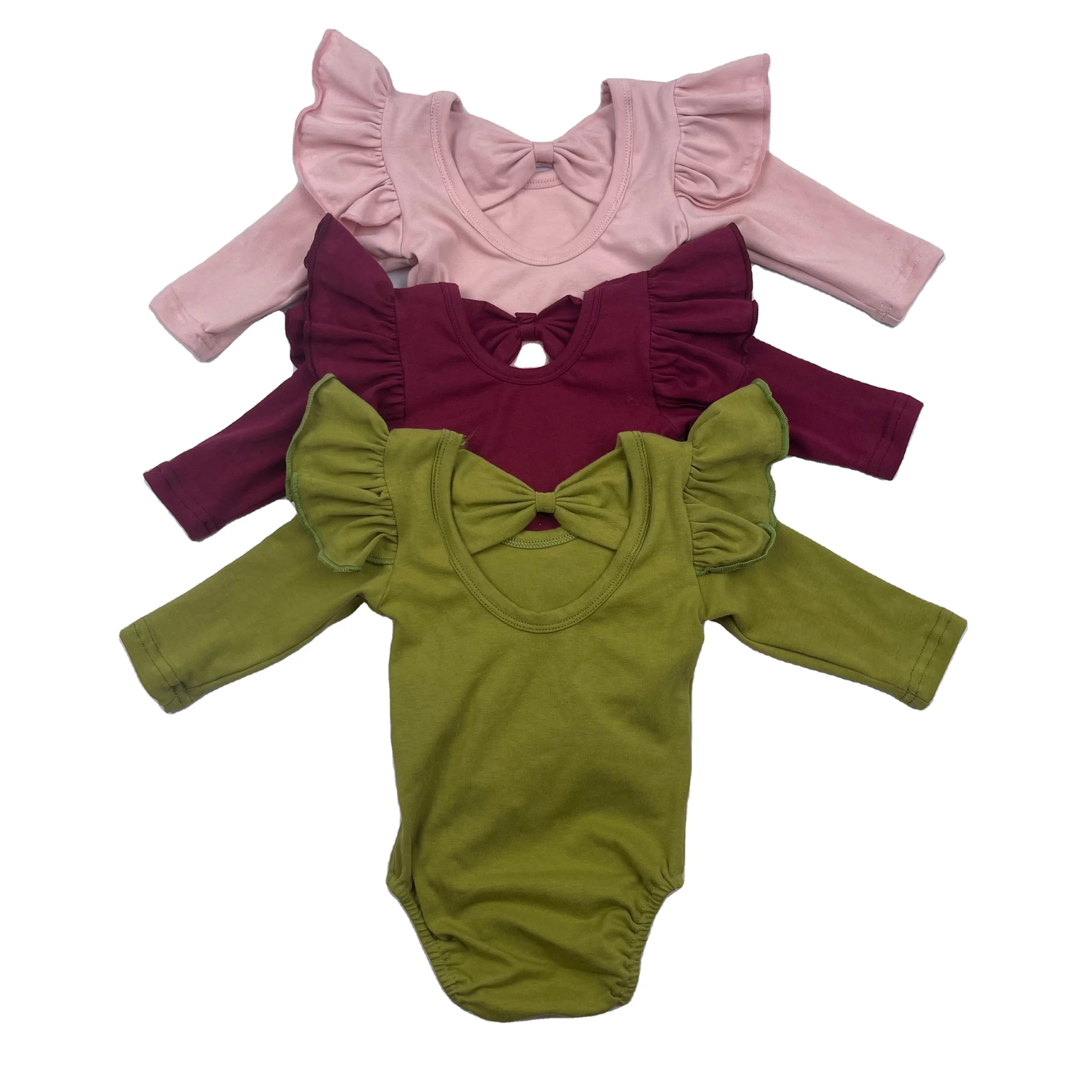 

yellow Romper Boutique Fall Winter Girls Leos bow back Baby Outfits Pants Kids Jumpsuit Valentine's Days Rugrats Baby Leotards