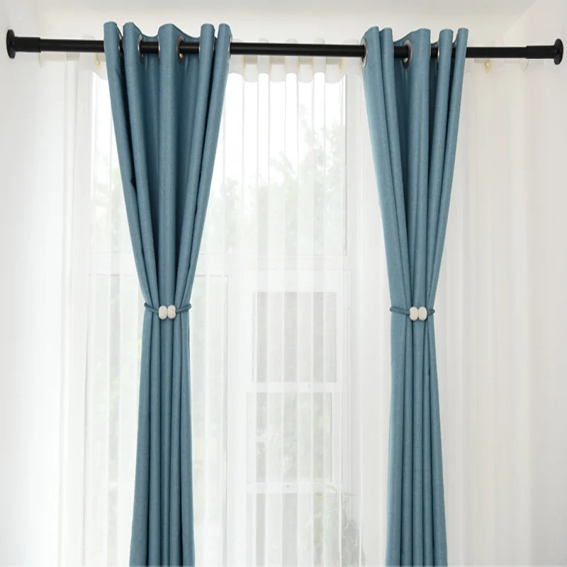 

Telescopic rod curtain rod punch-free installation bedroom balcony clothes rack retractable jackstay shower curtain rod single r, Colors