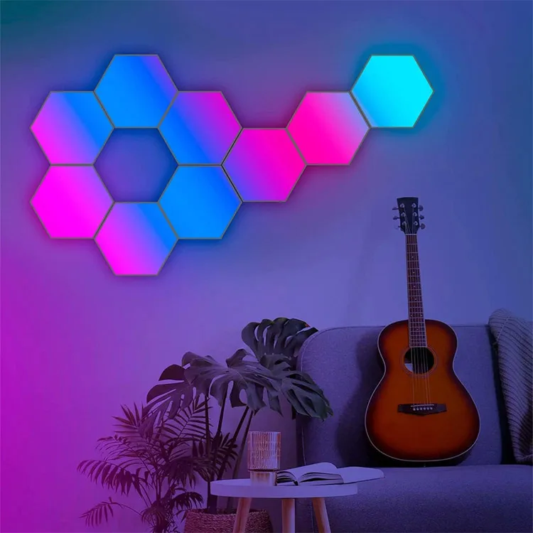 

WIFI Music Sync RGBIC Lamp Modular Hexagonal LED Quantum Light DIY Tuya Wifi Smart LED Wall Lights For Gaming Home Decor