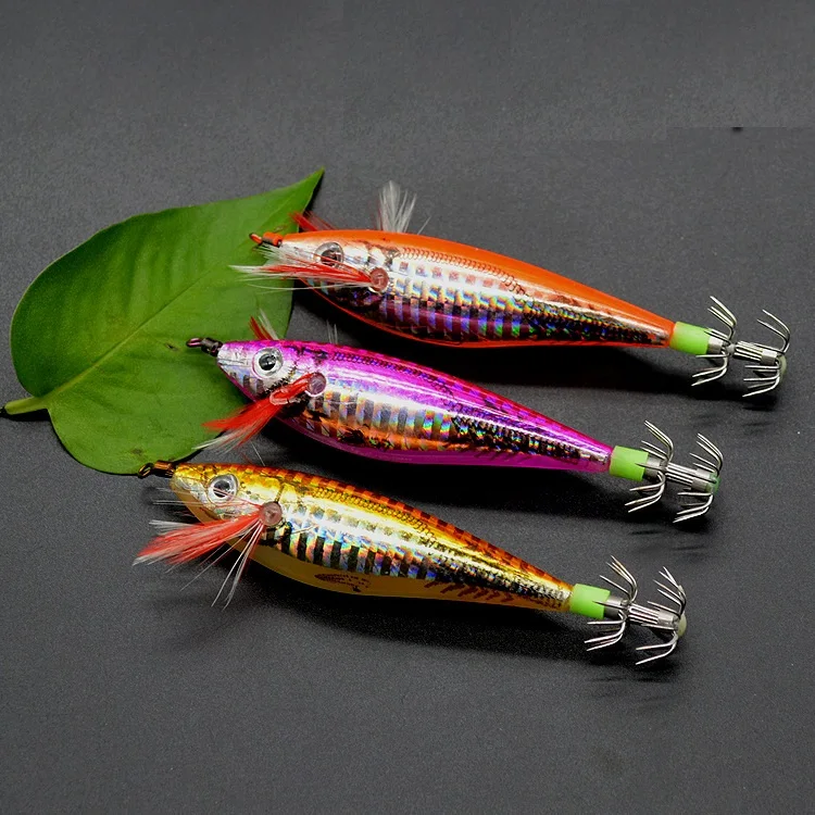 

Fishing Wood Shrimp Lure Luminous Squid Jig Lure Artificial Fishing Lures Octopus Bait With Umbrella Hooks, See pictures