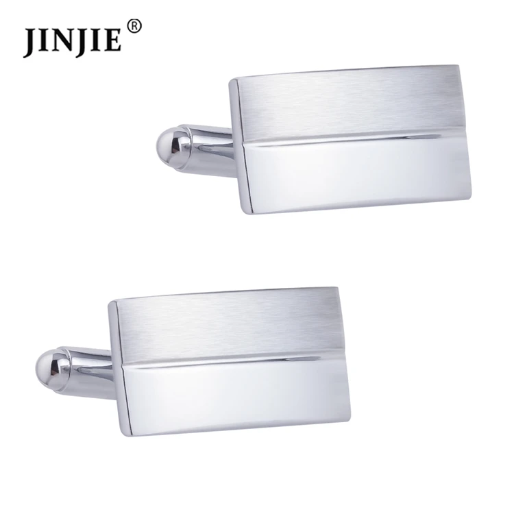 

Best selling silver brushed cheap price cuff links square metal blank button cufflinks for men