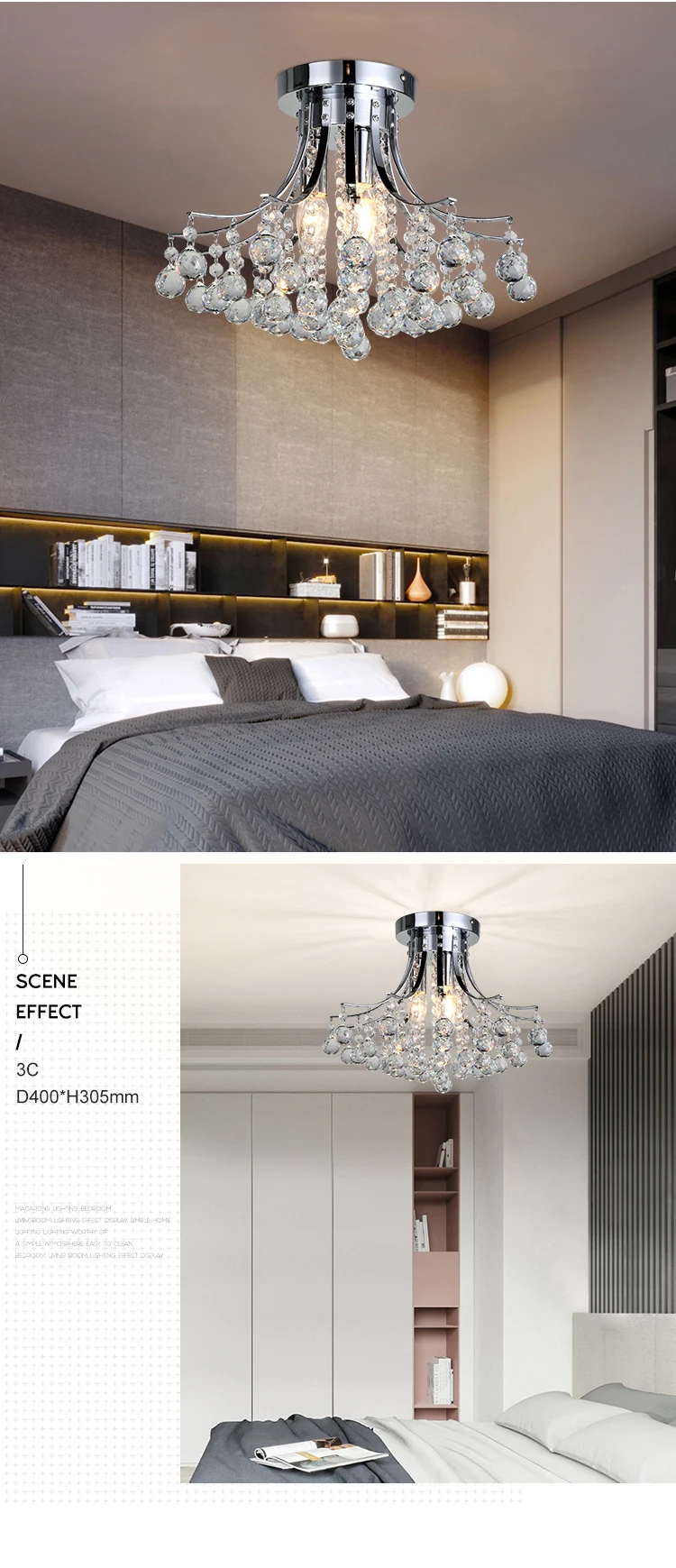 Modern chrome color decoration luxury large hotel round crystal chandelier ceiling lamp