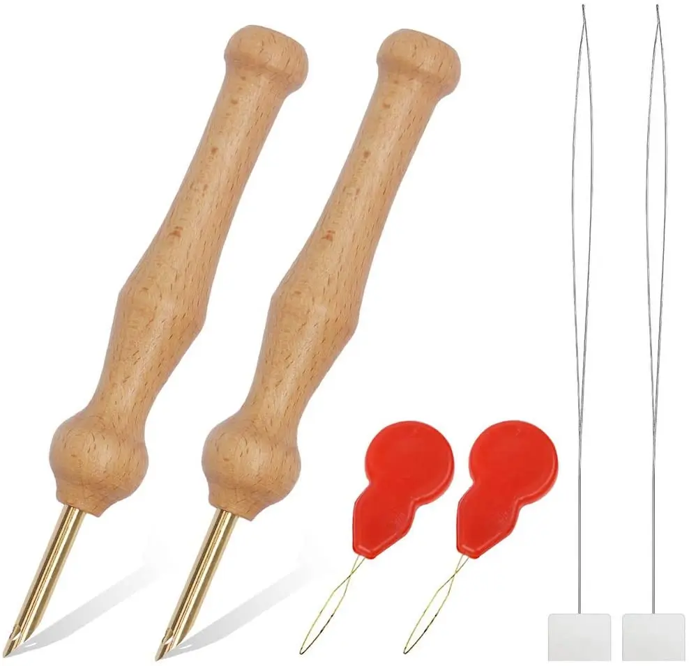 

Punch Needle Set Large Punch Needle with Needle Threade Wooden Embroidery Pen