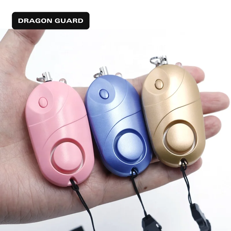 

DRAGON GUARD HPA003 Manufacturer Wholesale Multi Color LED Lights 130dB Sound Safety Protection Keychain Personal Alarm for Wome