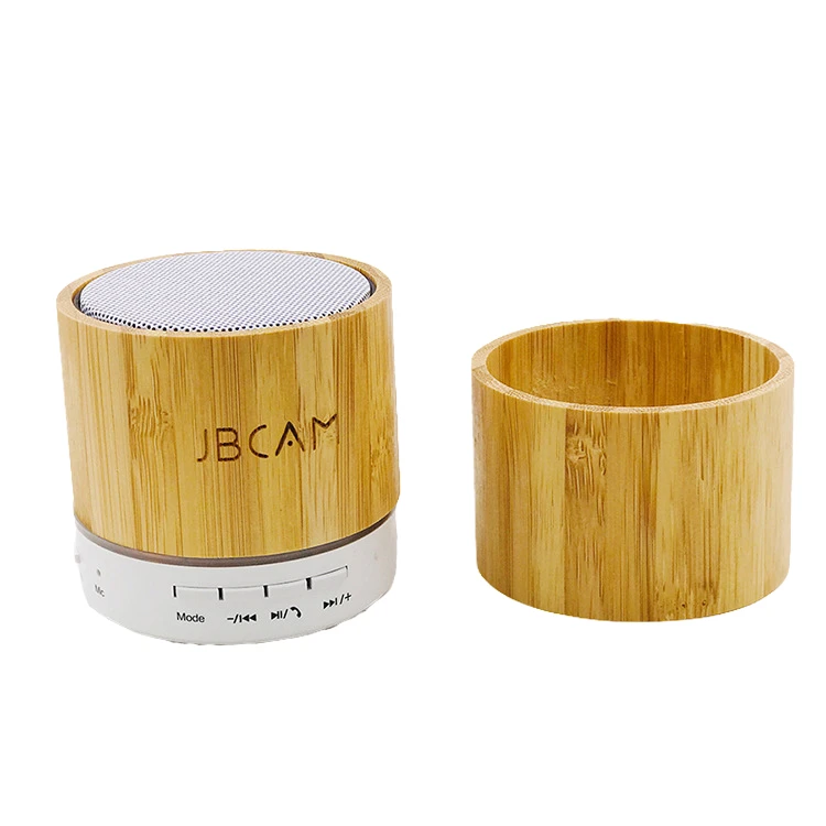 

Hot sale Natural wireless bamboo wooden mini rechargeable stereo speak Portable Wireless outdoor speaker