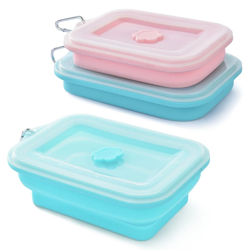 

Hot Selling 800ml Collapsible Lunch Boxes Microwave Silicone Food Storage Container, Customized