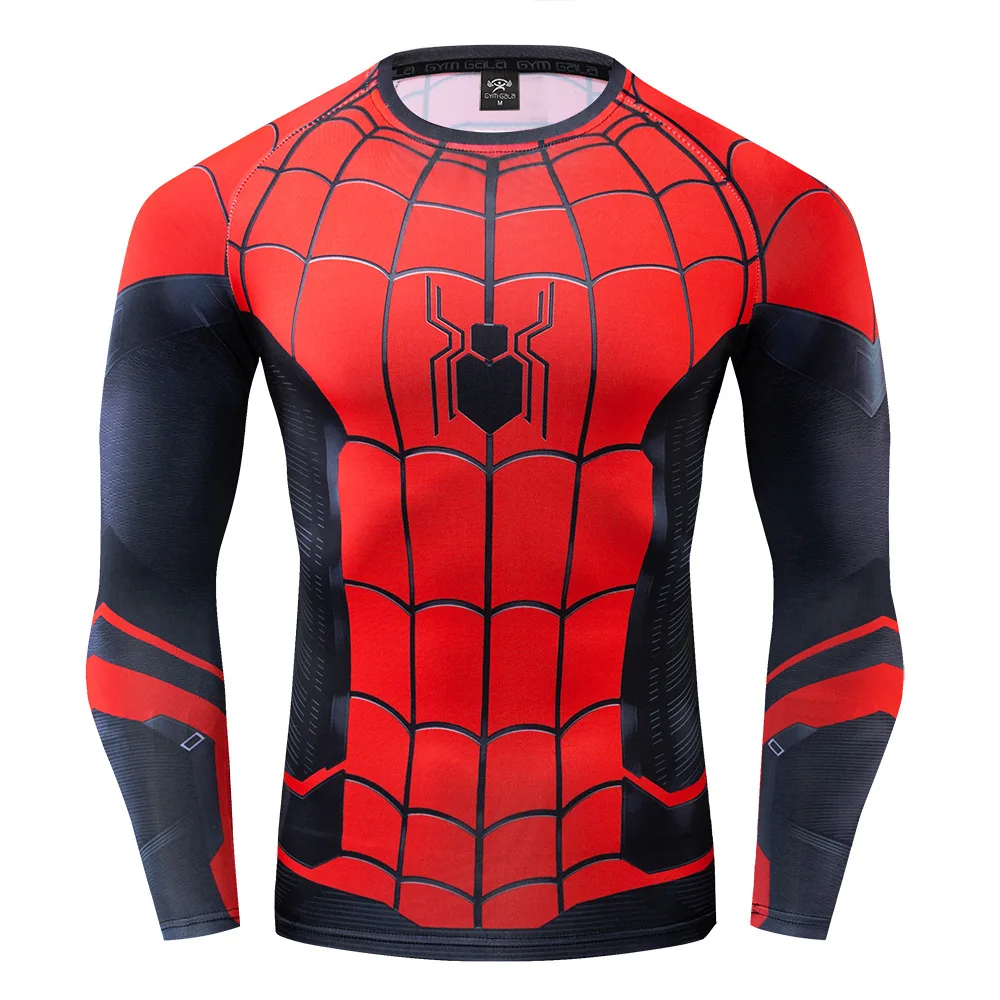 

High Elastic Customized 3D Printing Superhero Compression Long Sleeve T-Shirt