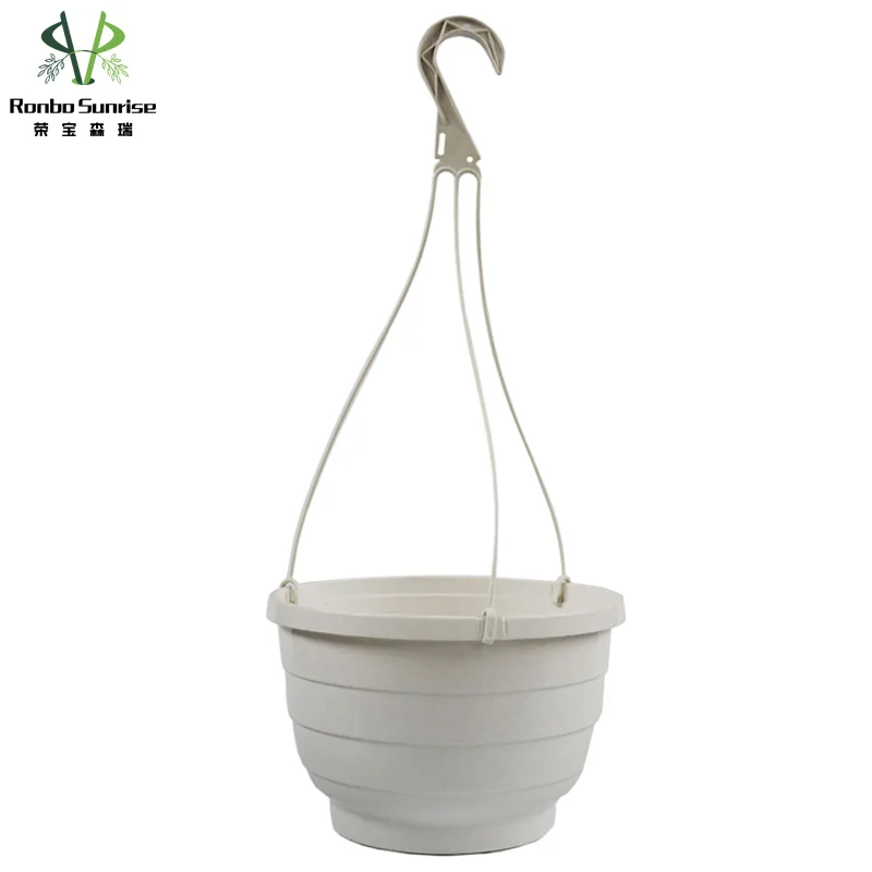 

Ronbo Wall Hanging Flower Pots Garden Plastic Hot Sell Durable Colorful Outdoor Hanging Baskets 20-25 Days Not Coated 1000pcs, Customized color