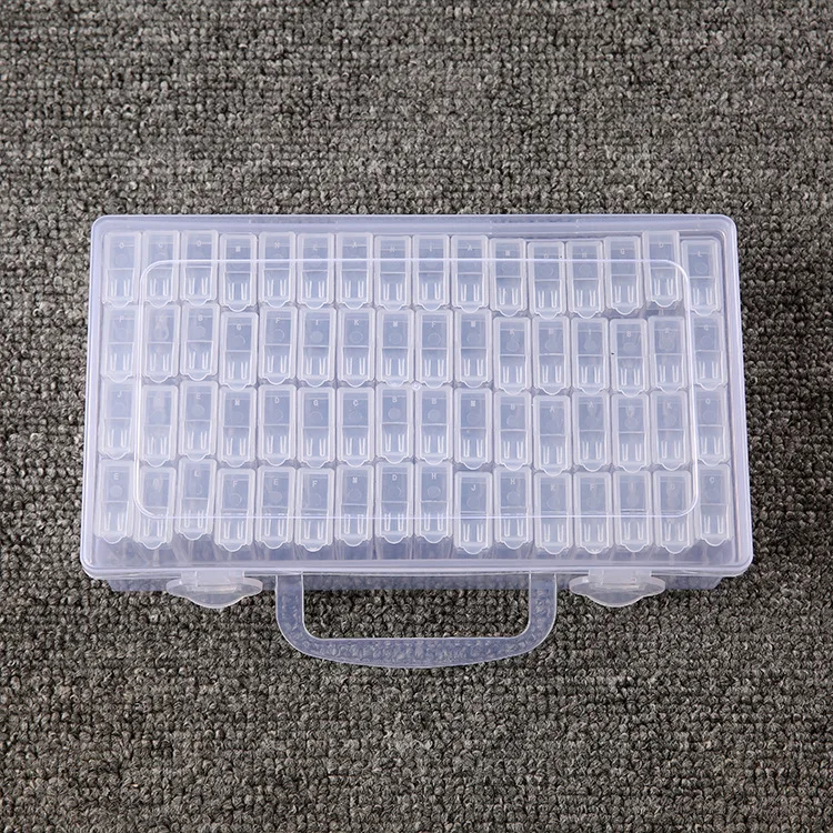 

Storage Box Transparent Diamond Painting Rice Bead Jewelry Nail Art Diy Beaded Plastic Grid 64 1pcs/pe Bag 36pcs/box Square