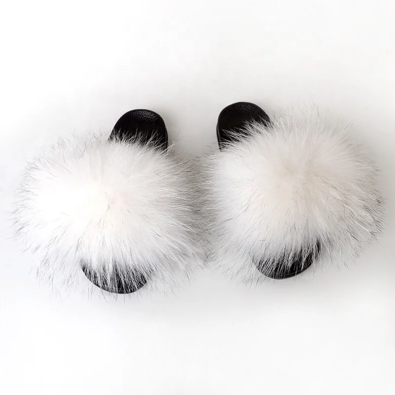 

Wholesale custom designer new design white fur slippers, Customized color