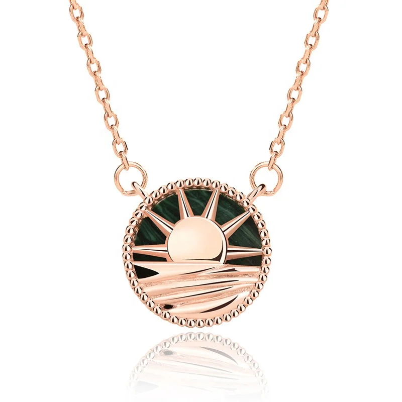 

Custom Design Rose Gold Plated 925 Sterling Silver Sunset Necklace Jewelry