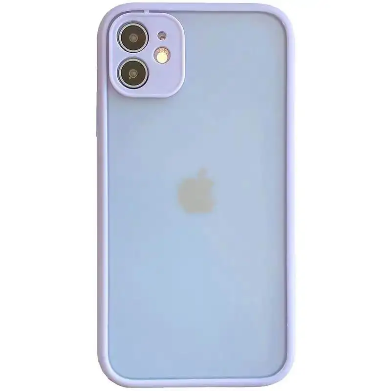 

Simple anti-fall hole mobile phone case is suitable for iPhone 12 Apple phone shell trend skin crash color border phone case