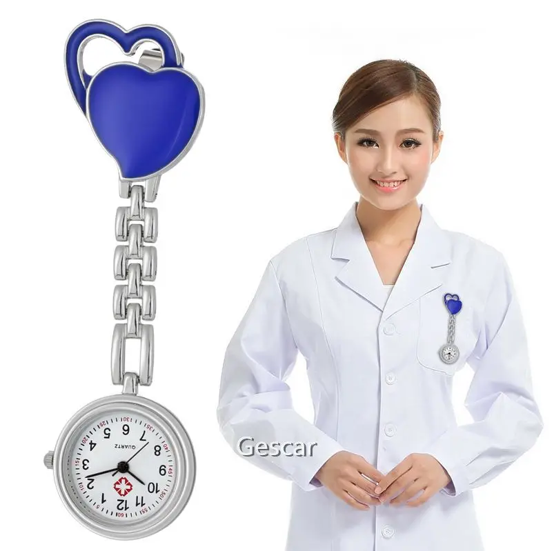 

Double Heart Designs Doctor Nurse Watch Colorful Pendant Nurse Watch With Arabic Numerals Quartz Nurse Watch