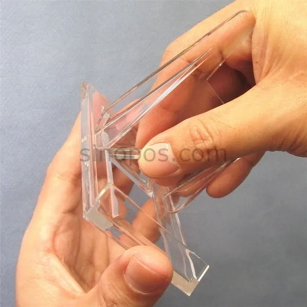 
10pack Plastic Twist Adjustable Sliding Stand 7cm, card coin plate cell phone jewelry display rack movable clear acrylic bracket 