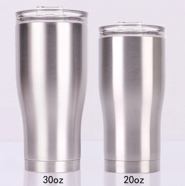 

12 oz 20 oz 30 oz stainless steel modern curves tumblers straws straight water tumbler cups coffee mug bottle tumbler with lid, Customized colors acceptable