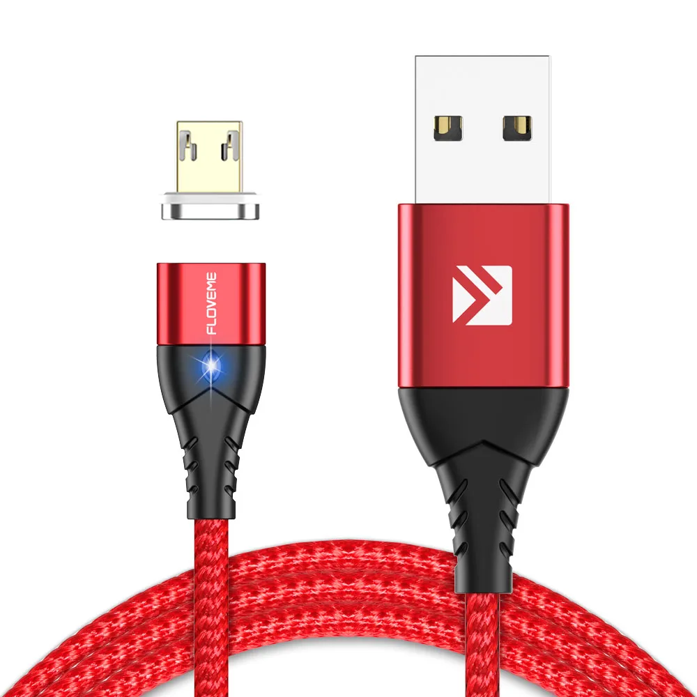 

Free Shipping FLOVEME 3A Fast Charging Magnetic Mobile Phone Cable for iPhone Charger 8 pin Micro Type-C USB Data Cord, Red/black/silver