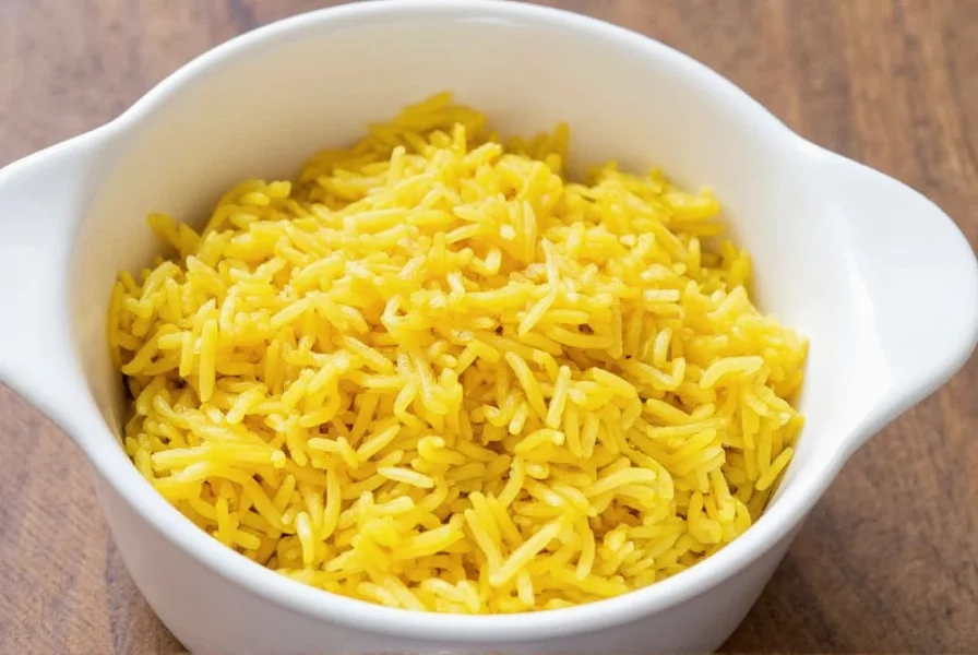 Step-by-step visual guide showing saffron thread preparation, infusion process, and final golden rice result