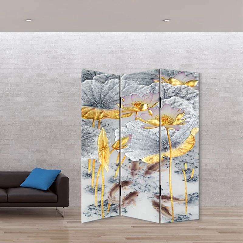 

Home Decoration Flower Art Printing High-end Indoor Living Room Divider Can Be Customized Canvas Screens & Room Dividers, Cmyk
