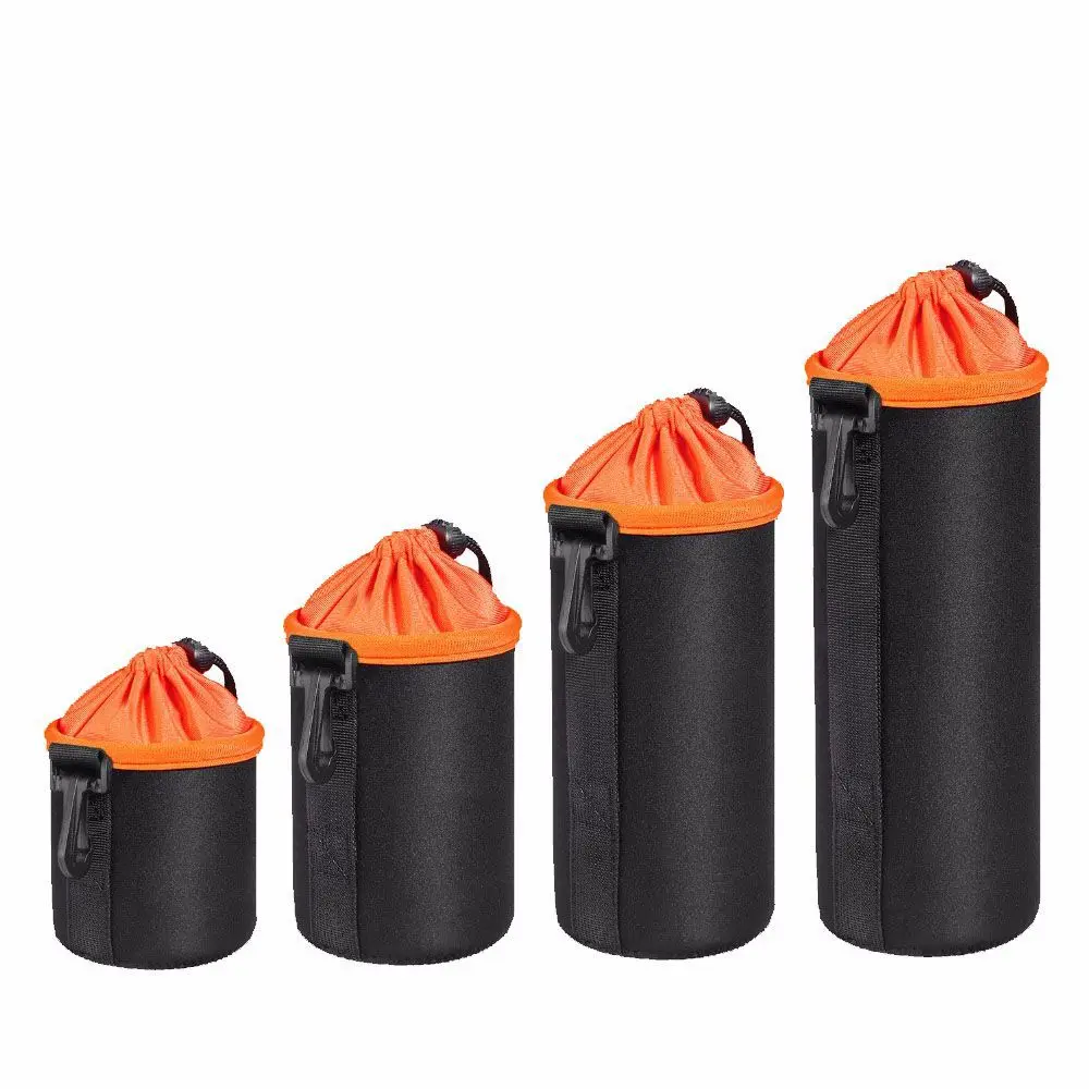 

4 Pack Replacement Compatible for Camera Lens Case Bag Thick Protective Neoprene Pouch Soft Plush for DSLR Lens