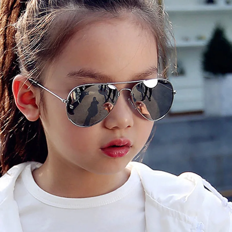 

Classic Children Aviation Sunglasses Mirror Boys Girls Metal Frame Kids Pilot Eyeglasses UV400