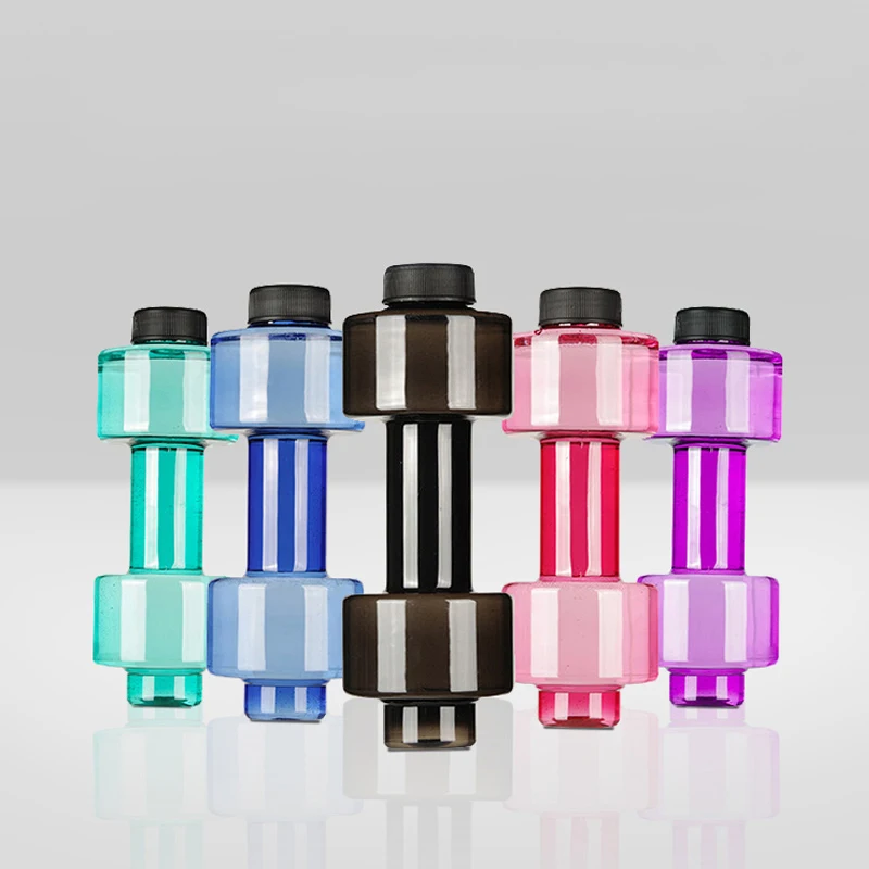 

Running Gym Dumbbell Shape Sport Fitness Shaker Water Bottle for Outdoor, Pink, purple, grey, blue
