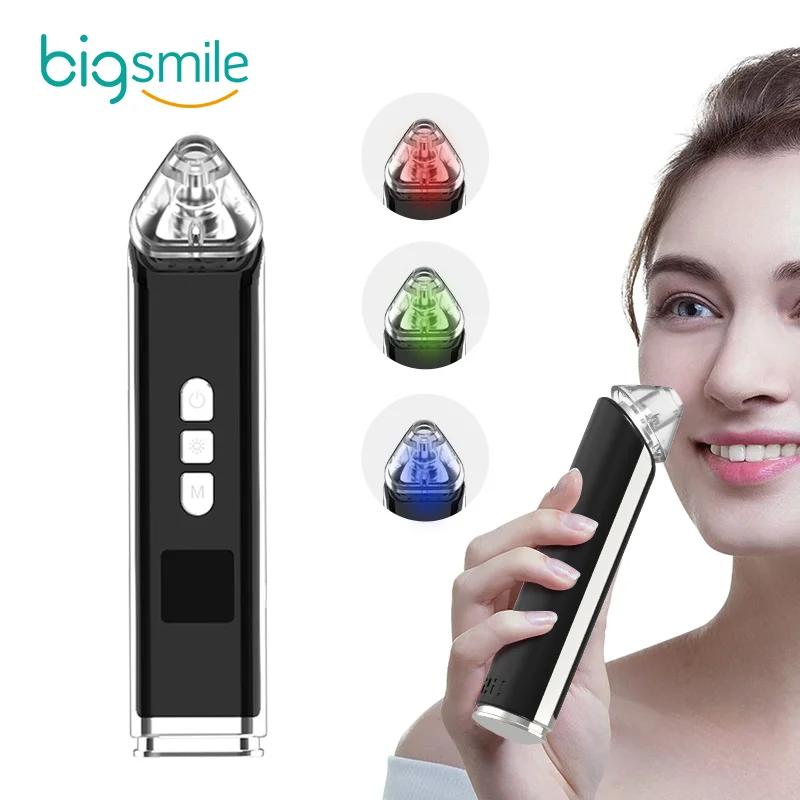 

2020 facial beauty equipment machine Facial Pore Deeply Cleaner With Led Screen Display Blackhead Remover, Black, white