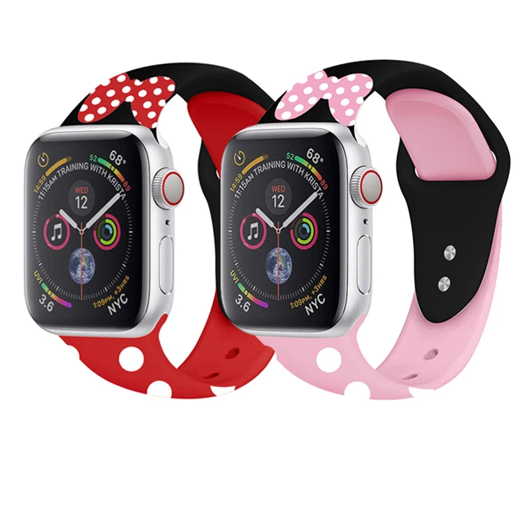

For applewatch series 6 Silicone Print Patterns Watch Bands iwatch sport 40mm for women 44MM 38MM