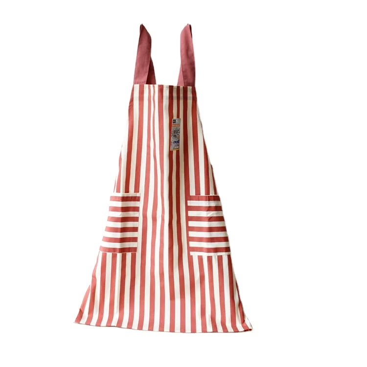 

Cotton linen sling style striped polka dot fresh apron for women