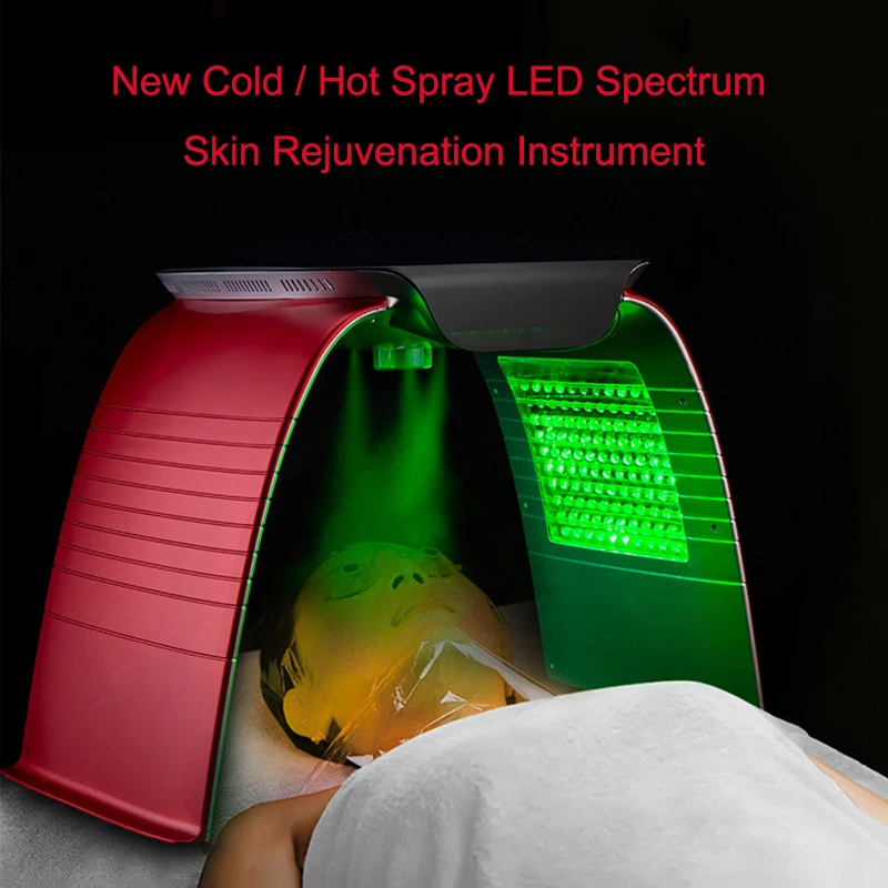 

7 in 1 LED Moisturizing Instrument Photon Skin Rejuvenation Beauty Device Hot Cold Spray Colorful Light Mask Oxygen Injection