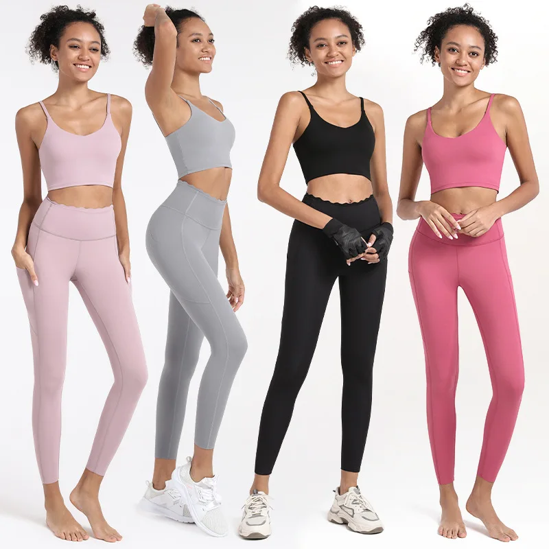 

Sport Set Women Yoga Suit For Work Out Leggings Nylon Sports Bra, As customized